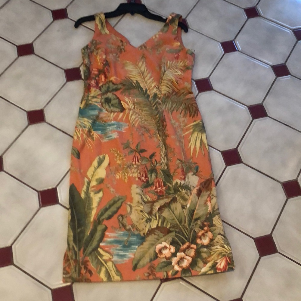 Orange dress with flowers